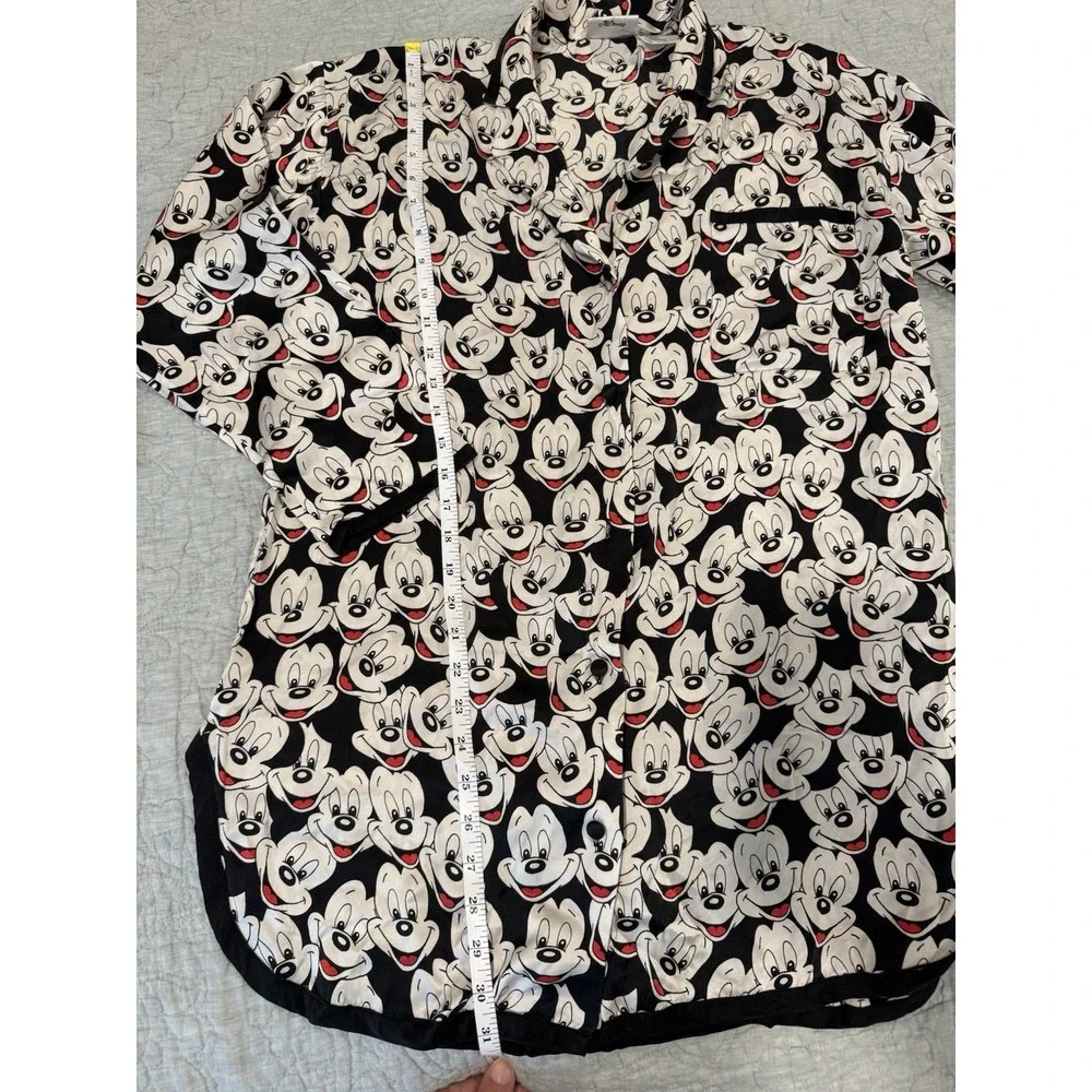 Walt Disney World WDW Silk Mickey Mouse All Over Print Nightgown Nightshirt S‎ - Picture 5 of 7